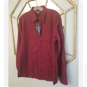 Paul Jones Burgundy Button Down Dress Shirt New With Tags Mens Size Large